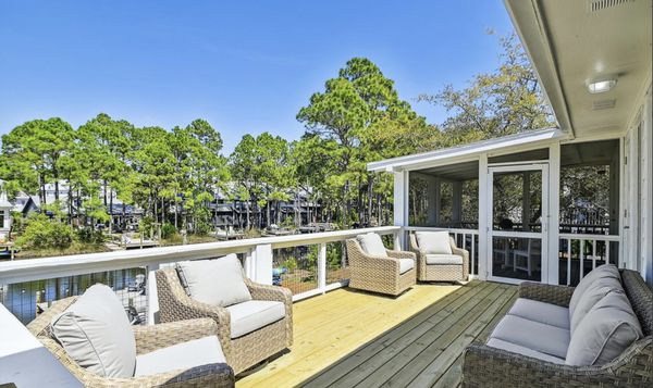 Upper deck with water views